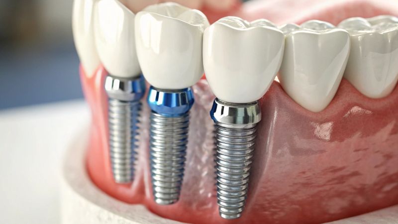 tipologie impianti dentali visti in un modello